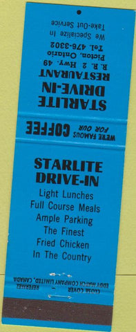 Matchbook Cover - Starlite Drive In Picton ON