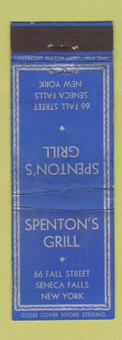 Matchbook Cover - Spenton's Grill Seneca Falls NY WEAR