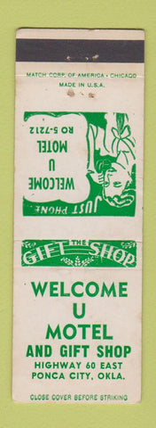 Matchbook Cover - Welcome U Motel Ponca City OK