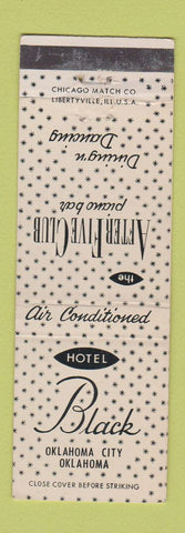 Matchbook Cover - Hotel Black Oklahoma City OK After Five Club