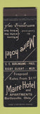 Matchbook Cover - Maire Hotel Bartlesville OK