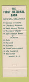 Matchbook Cover - 1st National Bank Nowata OK