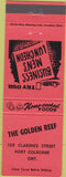 Matchbook Cover - Golden Reef Port Colborne ON
