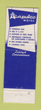 Matchbook Cover - Acapulco Motel Atlantic City NJ