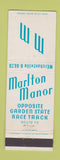 Matchbook Cover - Marlton Manor Merchantville NJ