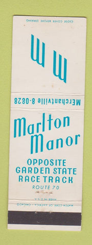 Matchbook Cover - Marlton Manor Merchantville NJ