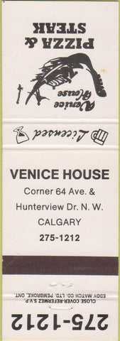 Matchbook Cover - Venice House Calgary Alberta