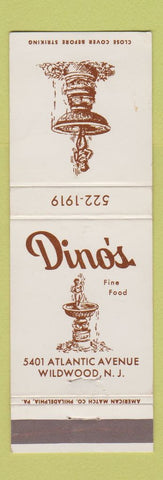 Matchbook Cover - Dino's Fine Food Wildwood NJ