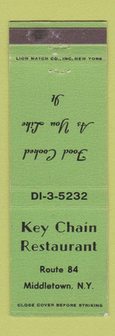 Matchbook Cover - Key Chain Restaurant Middletown NY