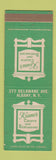 Matchbook Cover - Keane's Tavern Restaurant Albany NY