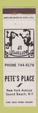 Matchbook Cover - Pete's Place Sound Beach NY