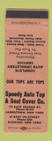 Matchbook Cover - Speedy Auto Top Seat Covers Dunkirk NY WEAR