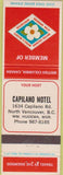 Matchbook Cover - Capilano Motel North Vancouver BC