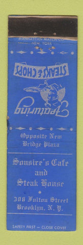 Matchbook Cover - Sonsire's Cafe Steak House Brooklyn NY WEAR