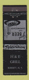 Matchbook Cover - H&E Grill Burdett NY WEAR