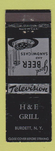 Matchbook Cover - H&E Grill Burdett NY WEAR