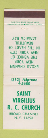 Matchbook Cover - Saint Virgilius RC Church Broad Channel NY