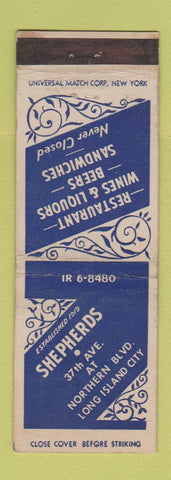 Matchbook Cover - Shepherds Long Island City NY restaurant WEAR