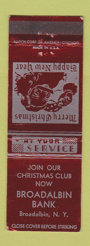 Matchbook Cover - Broadalbin Bank NY Christmas WEAR