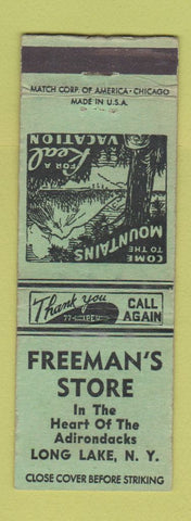 Matchbook Cover - Freeman's Store Long Lake NY WEAR
