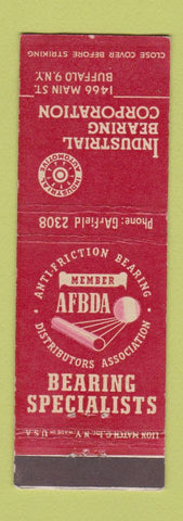 Matchbook Cover - Industrial Bearing Corp Buffalo NY