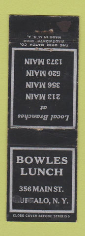 Matchbook Cover - Bowles Lunch Buffalo NY WEAR