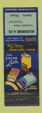 Matchbook Cover - Hildebrand Home Furnishings wax Astoria OR