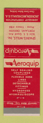 Matchbook Cover - Aeroquip Auto Parts Sparks Wills Portland OR