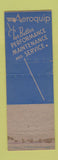 Matchbook Cover - Aeroquip Auto Parts Sparks Wills Portland OR