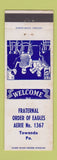 Matchbook Cover - Eagles Club Towanda PA