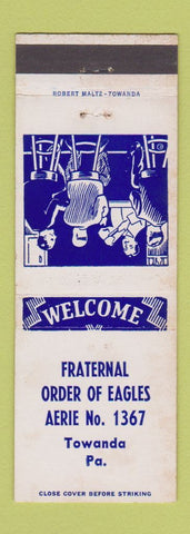 Matchbook Cover - Eagles Club Towanda PA
