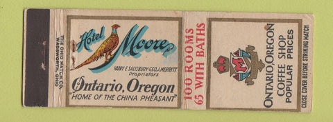 Matchbook Cover - Hotel Moore Ontario OR