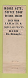 Matchbook Cover - Hotel Moore Ontario OR