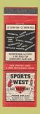 Matchbook Cover - Sports West Ace Hardware Klamath Falls OR sporting goods
