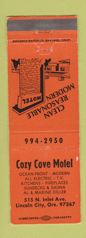 Matchbook Cover - Cozy Cove Motel Lincoln City OR