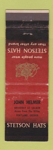 Matchbook Cover - Stetson Hats John Helmer Portland OR