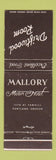 Matchbook Cover - Mallory Motor Hotel Portland OR Driftwood Room WEAR