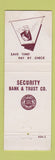 Matchbook Cover - Security Bank and Trust Miami OK
