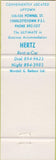 Matchbook Cover - Islander Motor Charlottetown Price Edward Island Hertz car