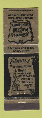 Matchbook Cover - Elmer's Colonial Pancake House Portland OR WEAR