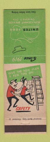 Matchbook Cover - United Foods Cleveland OH Ladder Use