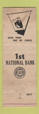 Matchbook Cover - 1st National Bank Stillwater OK