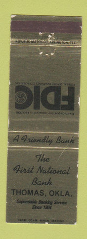 Matchbook Cover - First National Bank Thomas OK WEAR