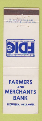Matchbook Cover - Farmers and Merchants Bank Tecumseh OK
