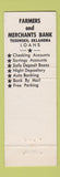 Matchbook Cover - Farmers and Merchants Bank Tecumseh OK