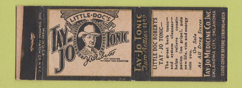 Matchbook Cover - Little Doc's Tay Jo Tonic Medicine Oklahoma City OK WEAR