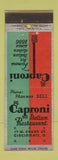 Matchbook Cover - Caproni Italian Restaurant Cincinnati OH
