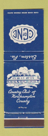 Matchbook Cover - Country Club of Northampton County Easton PA WEAR