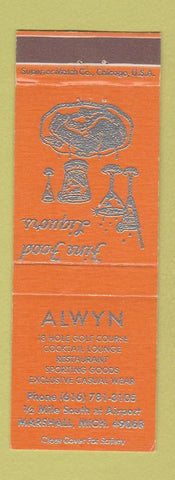 Matchbook Cover - Alwyn Golf Course Marshall MI