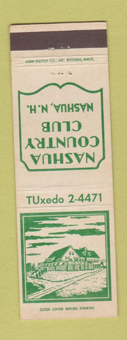 Matchbook Cover - Nashua Country Club NH